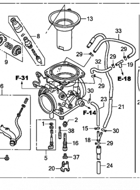 2008 Honda XR650L Carburetor diagramt