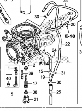 2009 Honda XR650L Carburetor diagramt