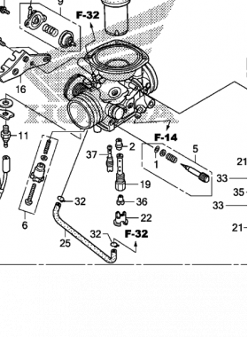 2008 Honda CRF230L Carburetor diagramt